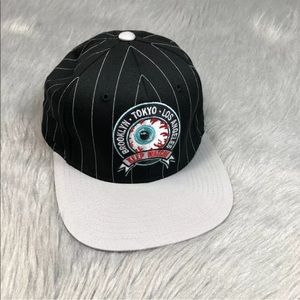 Mishka Starter Black White Gray Striped Eyeball Keep Watch Hat